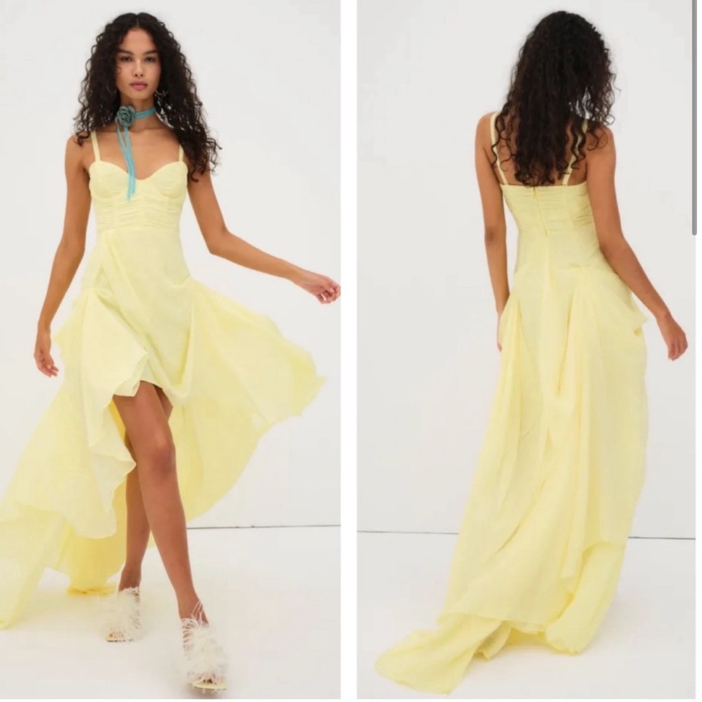 For Love & Lemons Formal Ball Gown June Demi Corseted Tiered Hi Low Princess